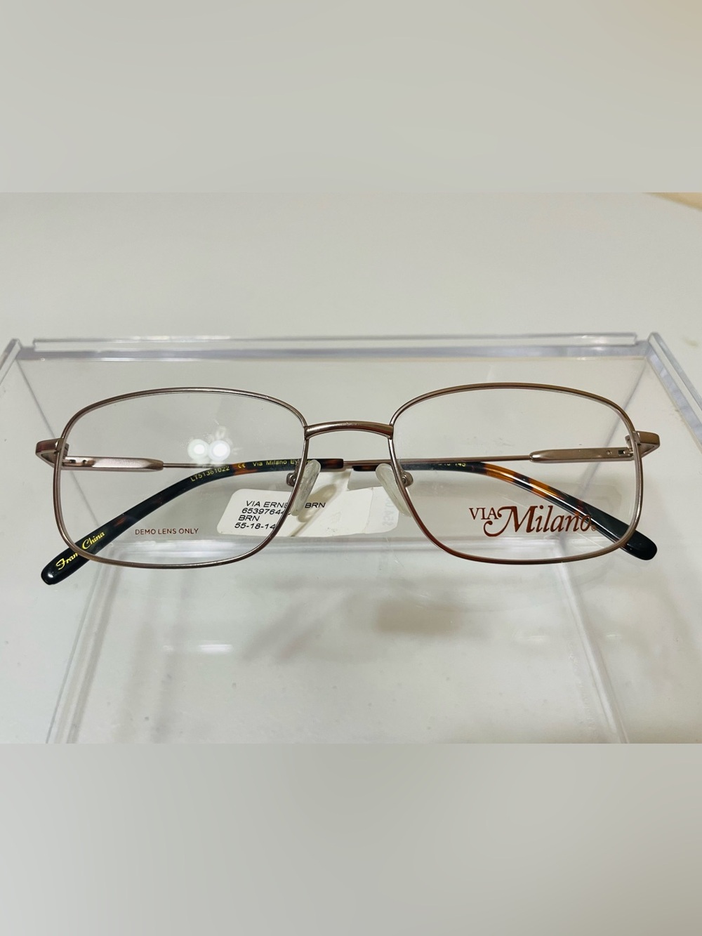 Milano Metal Rim Eyeglasses in Brown and Black